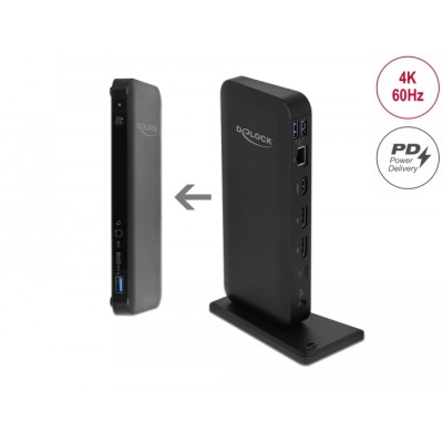 Delock USB Type-C™ DP 1.4 Docking Station 4K - HDMI / DP 1.4 / USB 3.2 / LAN / PD 3.0
