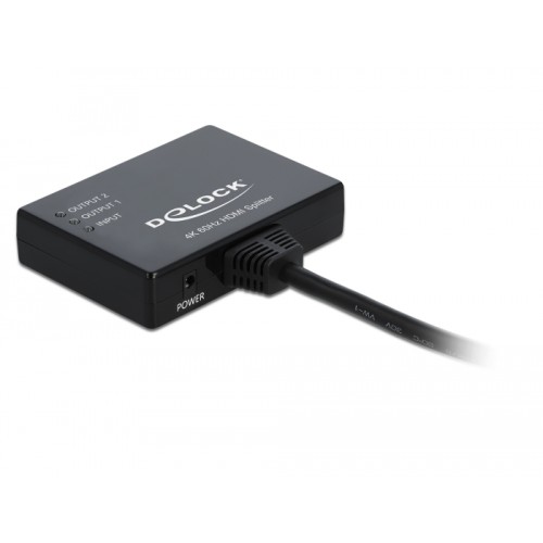 Delock HDMI Splitter 1 x HDMI in  2 x HDMI out 4K 60 Hz