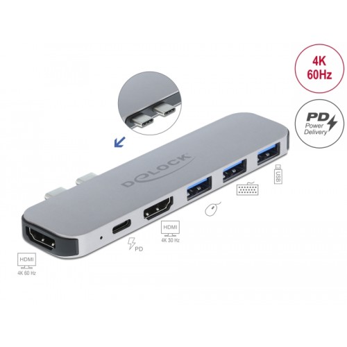 Delock Docking Station for MacBook Dual HDMI 4K / PD / Hub