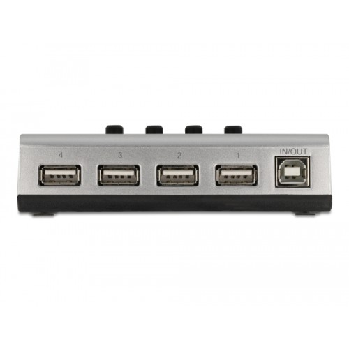 Delock Switch USB 2.0 with 1 x Type-B female to 4 x Type-A female manual bidirectional