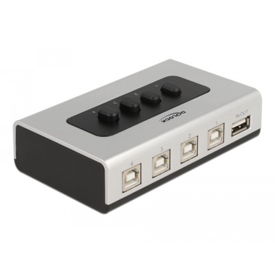 Delock Switch USB 2.0 with 4 x Type-B female to 1 x Type-A female manual bidirectional