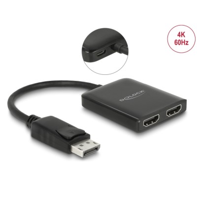 DisplayPort 1.4 Splitter 1 x DisplayPort to 2 x HDMI MST