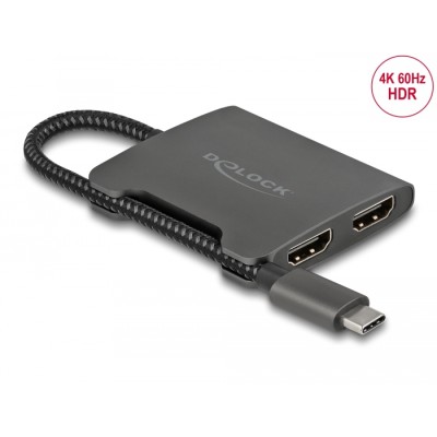 Delock USB Type-C™ Splitter (DP Alt Mode) to 2 x HDMI MST 4K 60 Hz