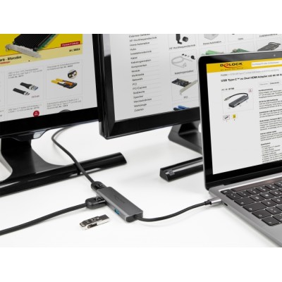 Delock USB Type-C™ Dual HDMI Adapter with 4K 60 Hz and USB Port 2