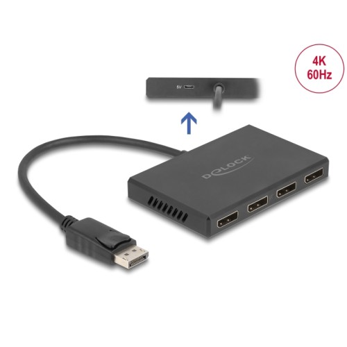 Delock DisplayPort 1.4 Splitter 1 x DisplayPort in to 4 x DisplayPort out