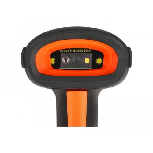 Delock Industrial Barcode Scanner 1D and 2D for 2.4 GHz or Bluetooth with inductive charging station