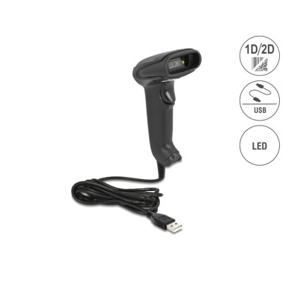 Delock USB Barcode Scanner 1D and 2D with connection cable - German Version