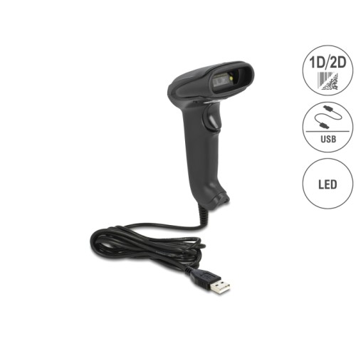 Delock USB Barcode Scanner 1D and 2D with connection cable - German Version