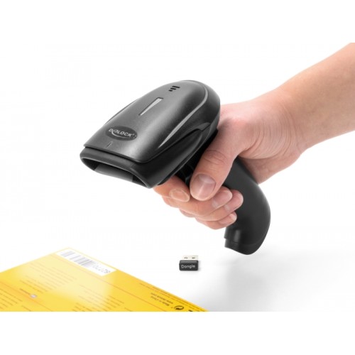 Delock Barcode Scanner 1D Laser for 2.4 GHz, Bluetooth or USB