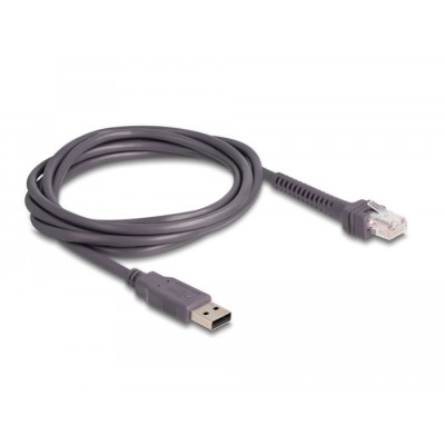Delock USB Barcode Scanner 1D with connection cable and stand - Laser - light grey 2