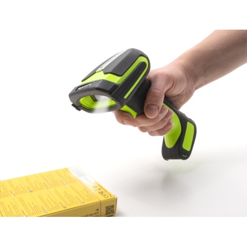 Delock Industrial Barcode Scanner 1D and 2D for 433 MHz or Bluetooth with inductive charging station and long distance reading u