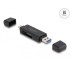 Delock Card Reader SuperSpeed USB 5 Gbps USB Type-C™ / Type-A for SD and Micro SD memory cards