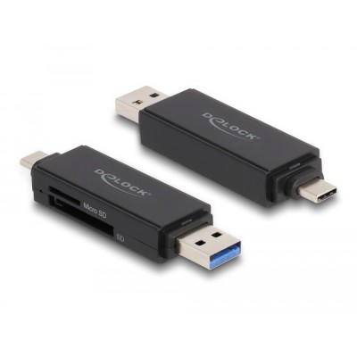 Delock Card Reader SuperSpeed USB 5 Gbps USB Type-C™ / Type-A for SD and Micro SD memory cards 2