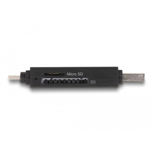 Delock Card Reader SuperSpeed USB 5 Gbps USB Type-C™ / Type-A for SD and Micro SD memory cards