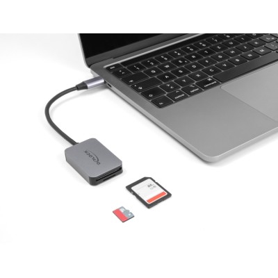 Delock USB Type-C™ Card Reader in aluminium enclosure for SD or Micro SD memory cards 2
