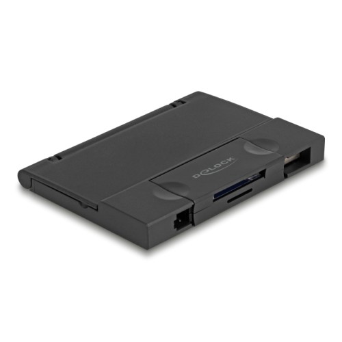 Delock Card Reader USB 5 Gbps USB Type-C™ / Type-A for SD and Micro SD memory cards with practical memory card case - black