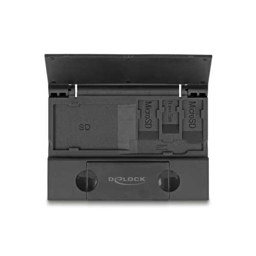 Delock Card Reader USB 5 Gbps USB Type-C™ / Type-A for SD and Micro SD memory cards with practical memory card case - black