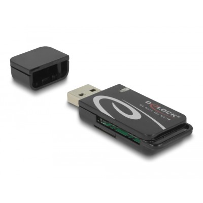 Delock Mini USB 2.0 Card Reader with SD and Micro SD Slot