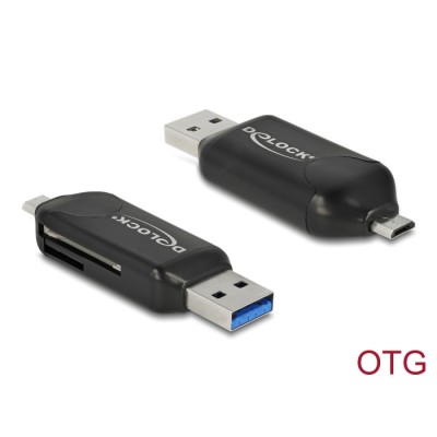 Delock Micro USB OTG Card Reader + USB 3.0 A male