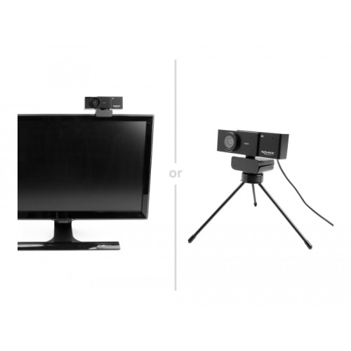 Delock USB UHD Webcam with microphone 4K 30 Hz 110° viewpoint and tripod