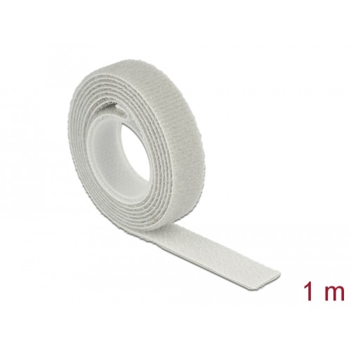 Delock Velcro tape on roll L 1 m x W 13 mm grey