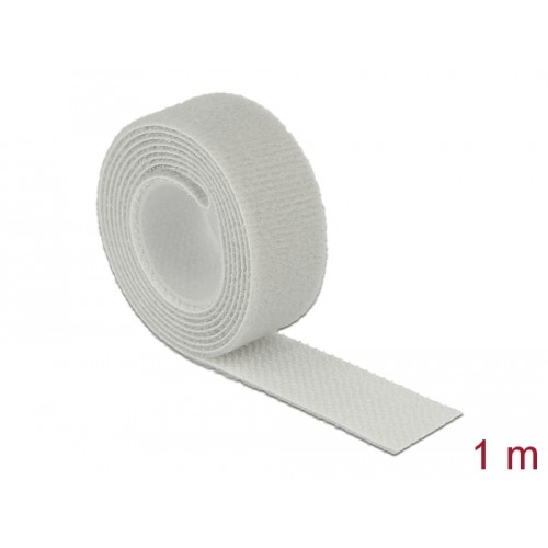 Delock Velcro tape on roll L 1 m x W 20 mm grey