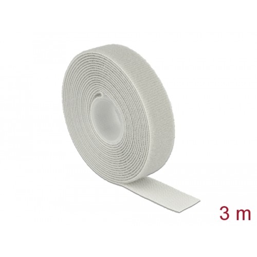 Delock Velcro tape on roll L 3 m x W 20 mm grey