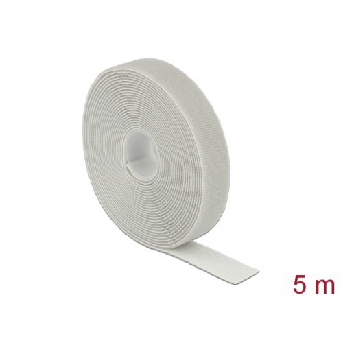 Delock Velcro tape on roll L 5 m x W 20 mm grey