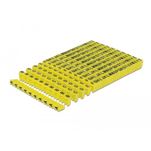 Delock Cable Marker Clips A-Z yellow 260 pieces