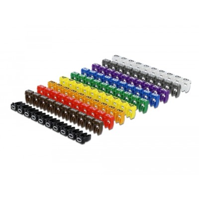 Delock Cable Marker Clips 0-9 assorted colours 100 pieces