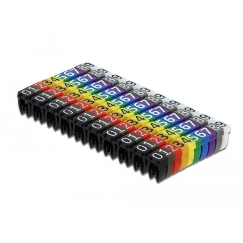 Delock Cable Marker Clips 0-9 assorted colours 100 pieces