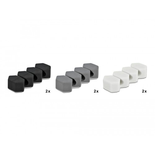 Delock Cable Holder with 3 feed-throughs honeycomb Set 6 pieces