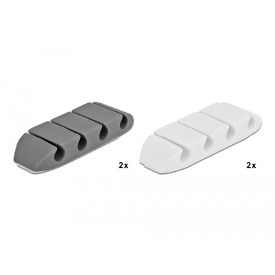Delock Cable Holder with 4 feed-throughs trapezoid Set 4 pieces