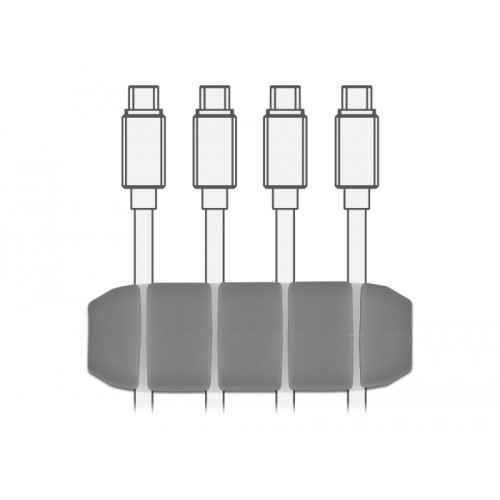 Delock Cable Holder with 4 feed-throughs trapezoid Set 4 pieces
