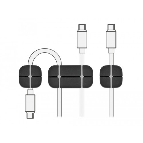 Delock Cable Holder Combo Set 3 pieces black