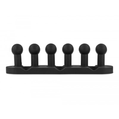 Delock Cable Holder with 5 feed-throughs self-adhesive / screwable 6 pieces black 2