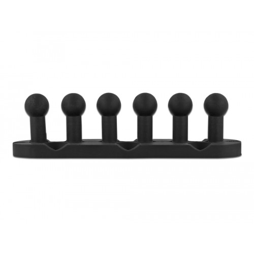 Delock Cable Holder with 5 feed-throughs self-adhesive / screwable 6 pieces black