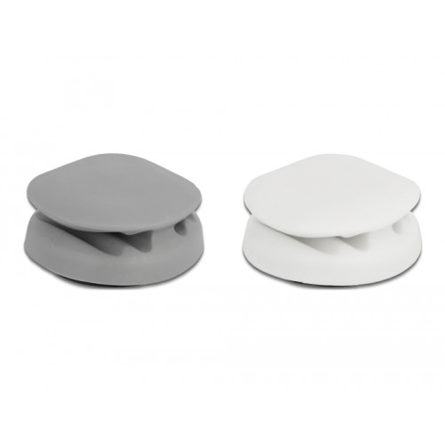 Delock Cable Holder self-adhesive with 4 feed-throughs Set 2 pieces