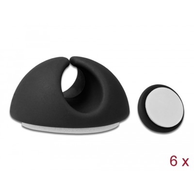 Delock Cable holder set self-adhesive 6 pieces black