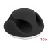 Delock Cable Holder Mini with 2 feed-throughs self-adhesive Set 10 pieces black