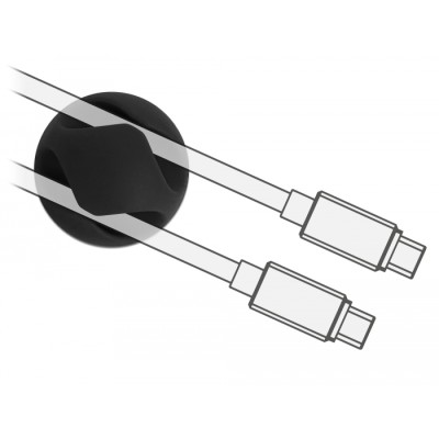 Delock Cable Holder Mini with 2 feed-throughs self-adhesive Set 10 pieces black 2