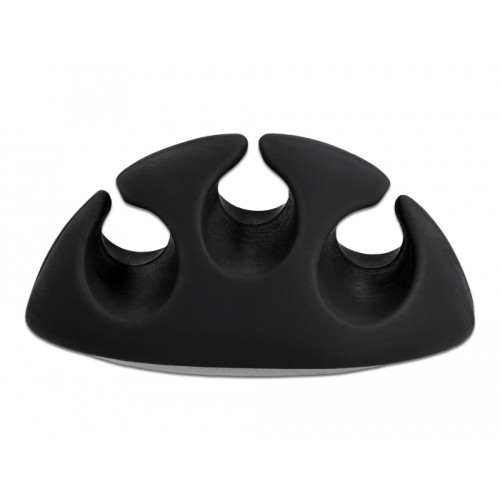 Delock Cable Holder with 3 feed-throughs self-adhesive Set 6 pieces black / white