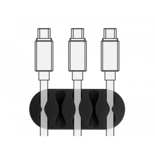 Delock Cable Holder with 5 feed-throughs self-adhesive Set 6 pieces black / white