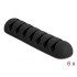 Delock Cable Holder with 7 feed-throughs self-adhesive Set 6 pieces black