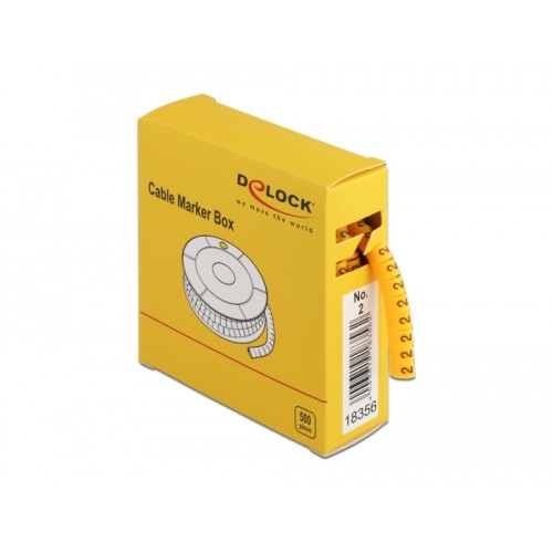 Delock Cable Marker Box, No. 2, yellow, 500 pieces