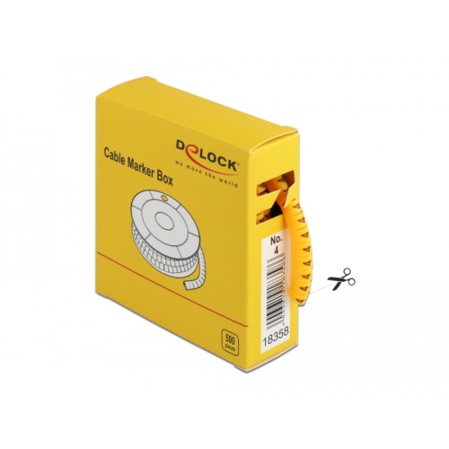 Delock Cable Marker Box, No. 4, yellow, 500 pieces
