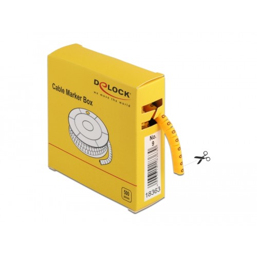 Delock Cable Marker Box, No. 9, yellow, 500 pieces