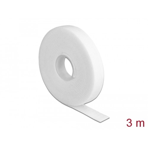 Delock Hook-and-loop tape on roll L 3 m x W 13 mm white