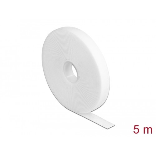 Delock Velcro tape on roll L 5 m x W 13 mm white