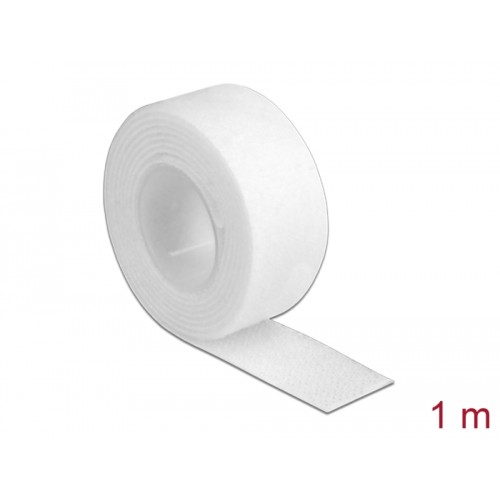 Delock Hook-and-loop tape on roll L 1 m x W 20 mm white